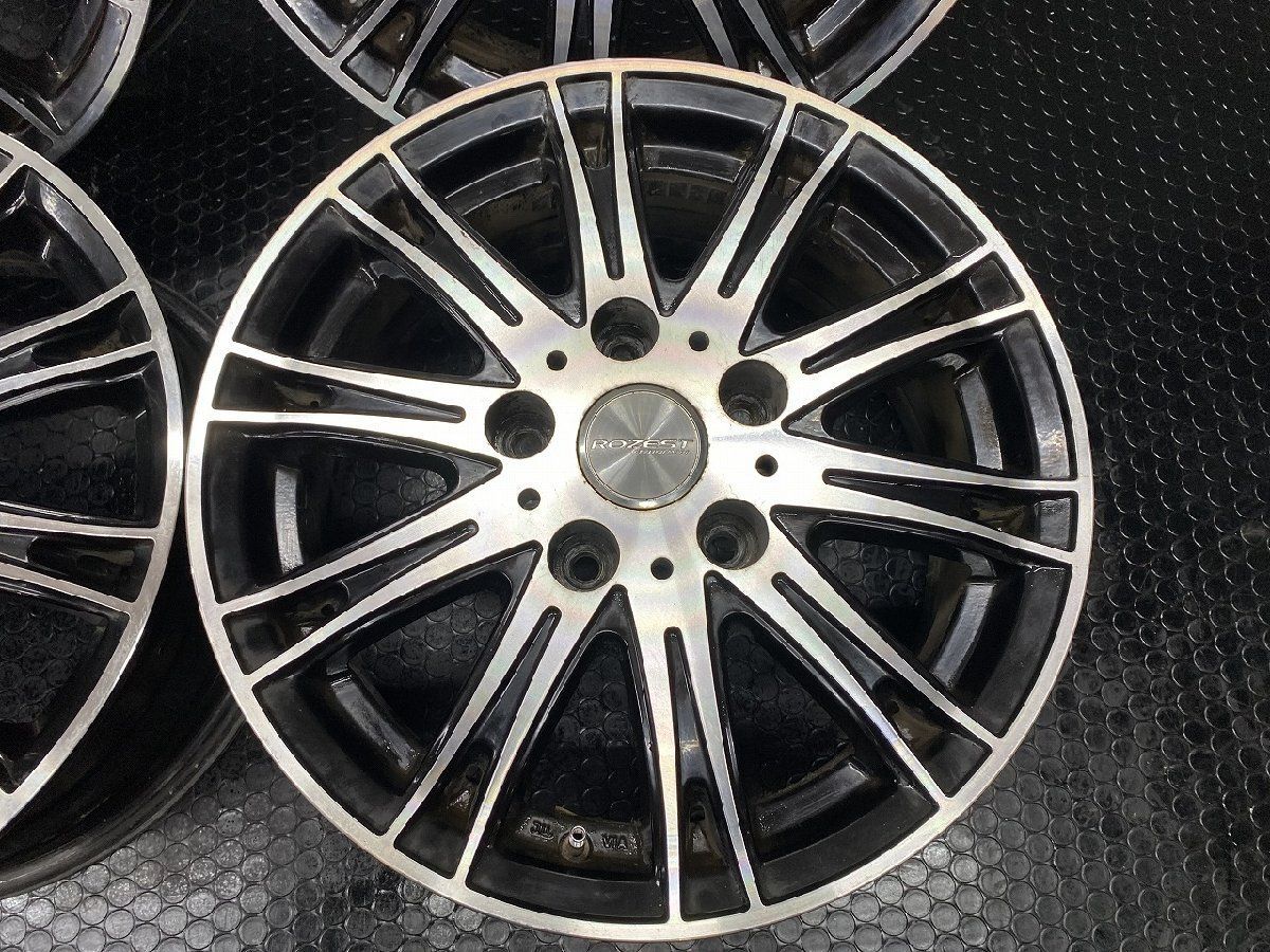 DUNLOP ROZEST ローゼスト 社外ホイール 15インチ 4本 6J5HPCD114.3+53 ブラポリ フリード ヴォクシー ノア エスクァイア等　(SHJ024) DUNLOP ROZEST ローゼスト 社外ホイール 15インチ 4本 6J5HPCD114.3+53