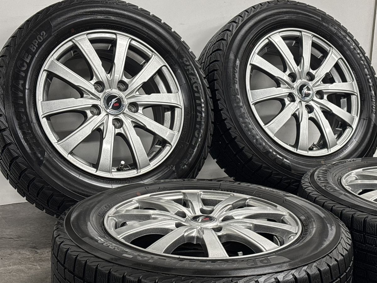 バリ溝 美品】Weds FANG 15in 6J +53 PCD114.3 プラクティバアイスBP02 