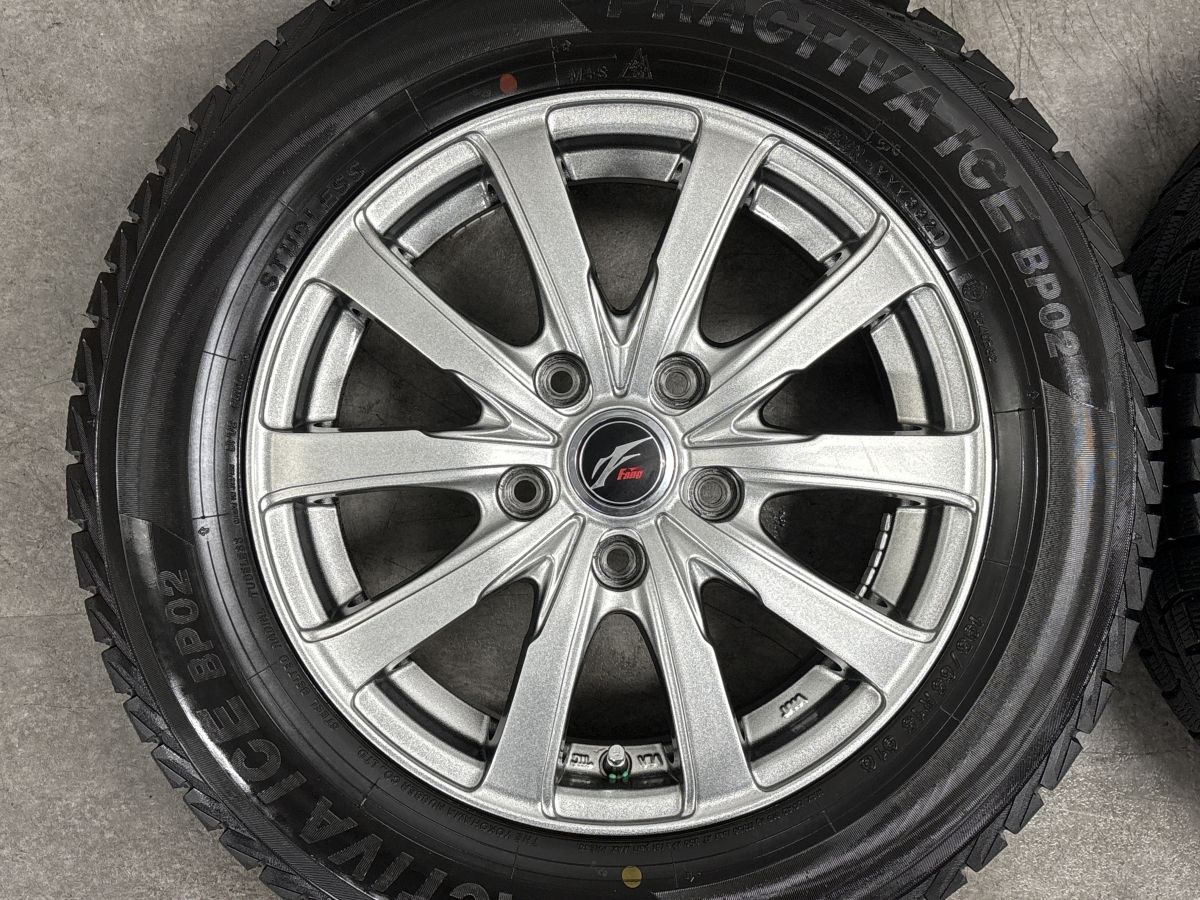 バリ溝 美品】Weds FANG 15in 6J +53 PCD114.3 プラクティバアイスBP02 