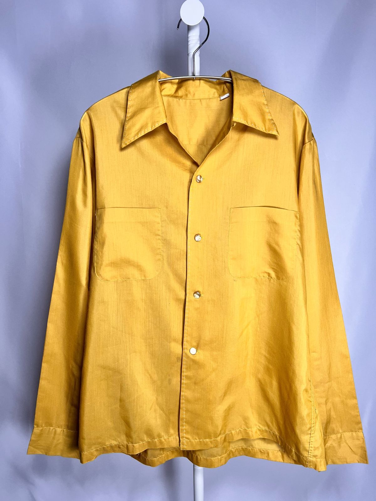 ヴィンテージ 50s～60s シャツ 高級素材 オープンカラー長袖シャツ