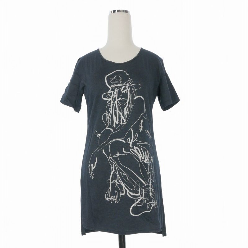 バジュラ bajra プリントTシャツ カットソー 半袖 2 ネイビー 紺 バジュラ bajra プリントTシャツ カットソー 半袖 2 ネイビー 紺