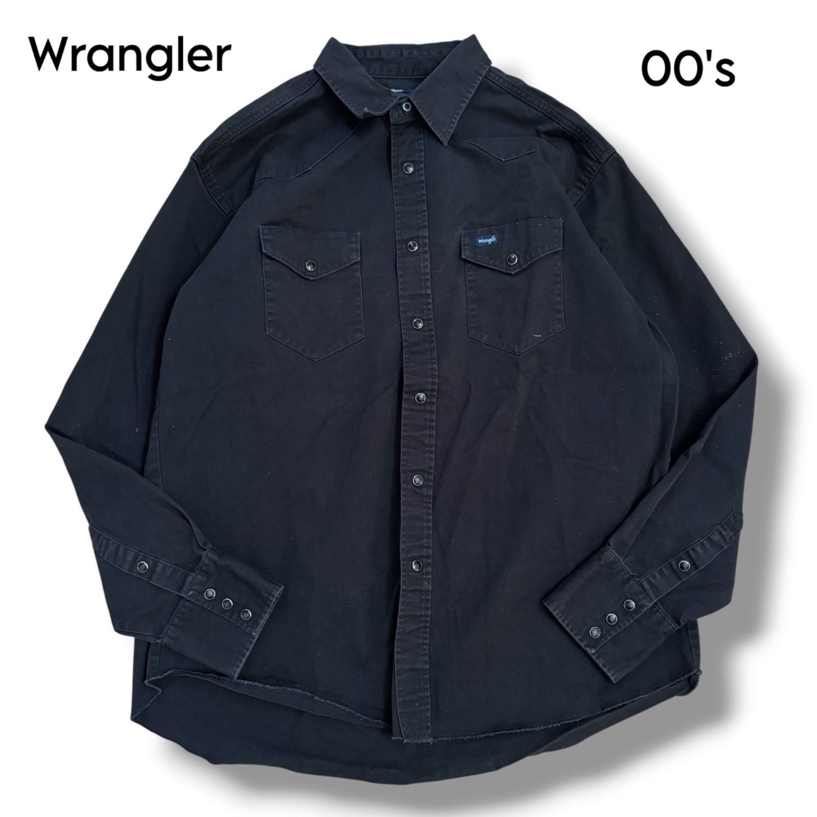 △【Wrangler 】ラングラー ブラックデニム ウエスタンシャツ XL 