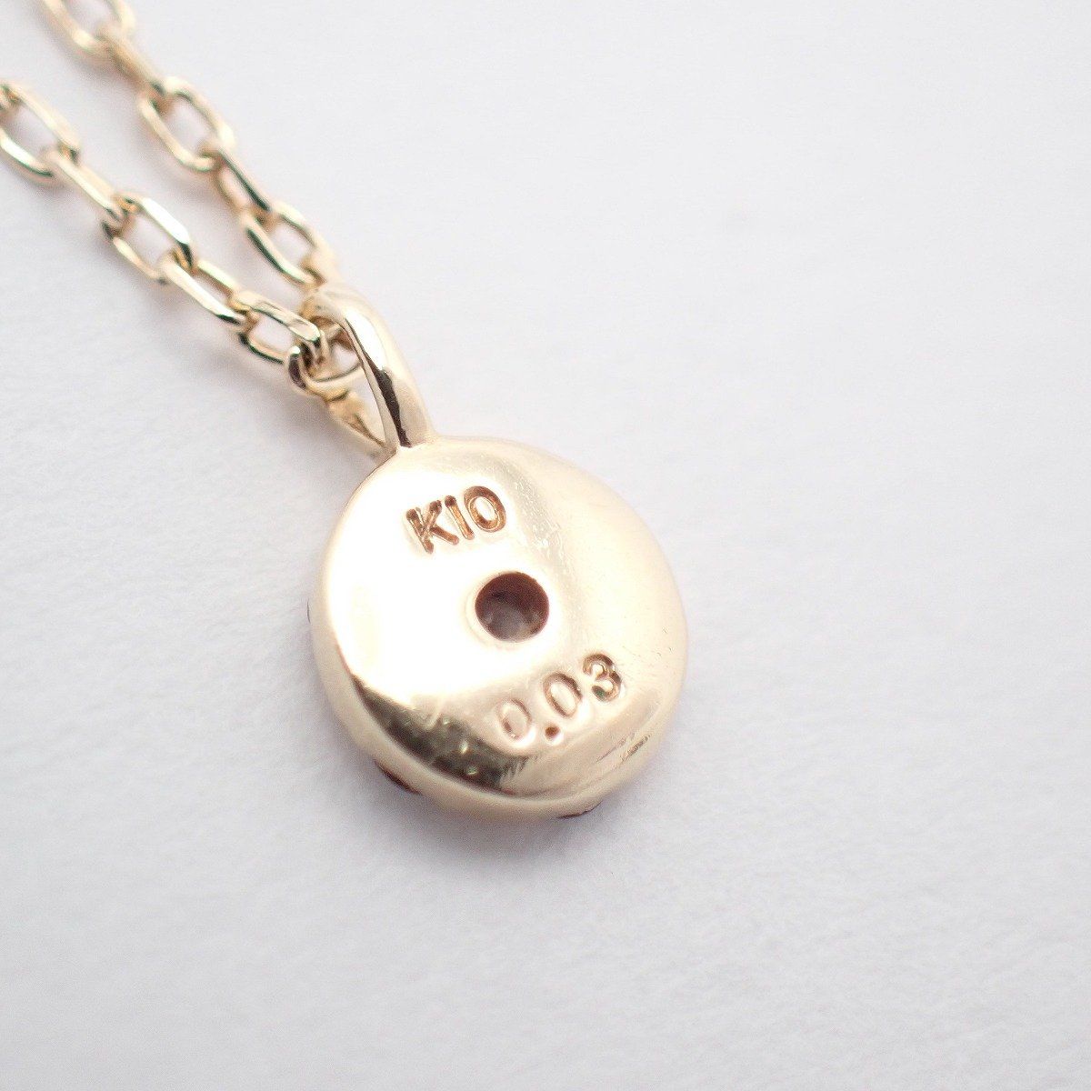 agete アガット ラウンド ネックレス K10/ダイヤモンド0.03ct【いおき 