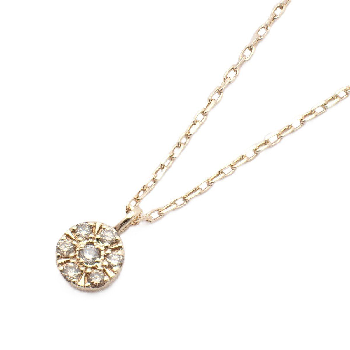 agete アガット ラウンド ネックレス K10/ダイヤモンド0.03ct【いおき 