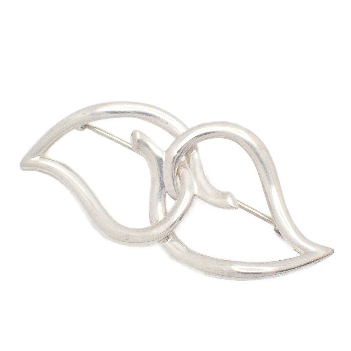 【美品】Tiffany&Co. ダブルリーフ ブローチ スターリング 925 TIFFANY＆Co. ティファニー ダブル リーフ ブローチ シルバー925【い