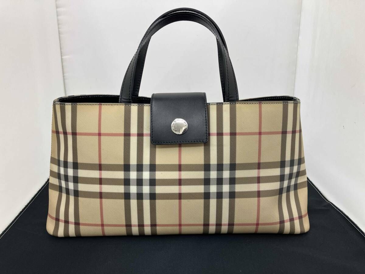 バーバリー BURBERRY ノバチェック スクエア トートバッグ 