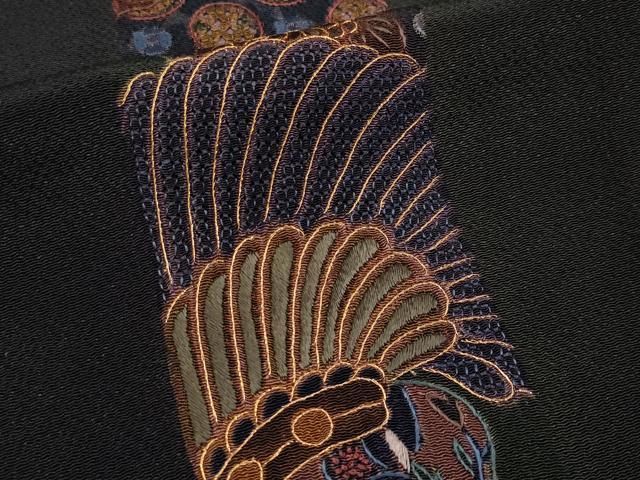 平和屋着物●極上　中国三大刺繍　スワトウ相良刺繍　総刺繍　訪問着　花唐草文　金糸　鬼しぼ縮緬　やまと誂製　逸品　CYAA4722s6 平和屋着物○極上 中国三大刺繍 スワトウ相良刺繍 総刺繍 訪問着 花