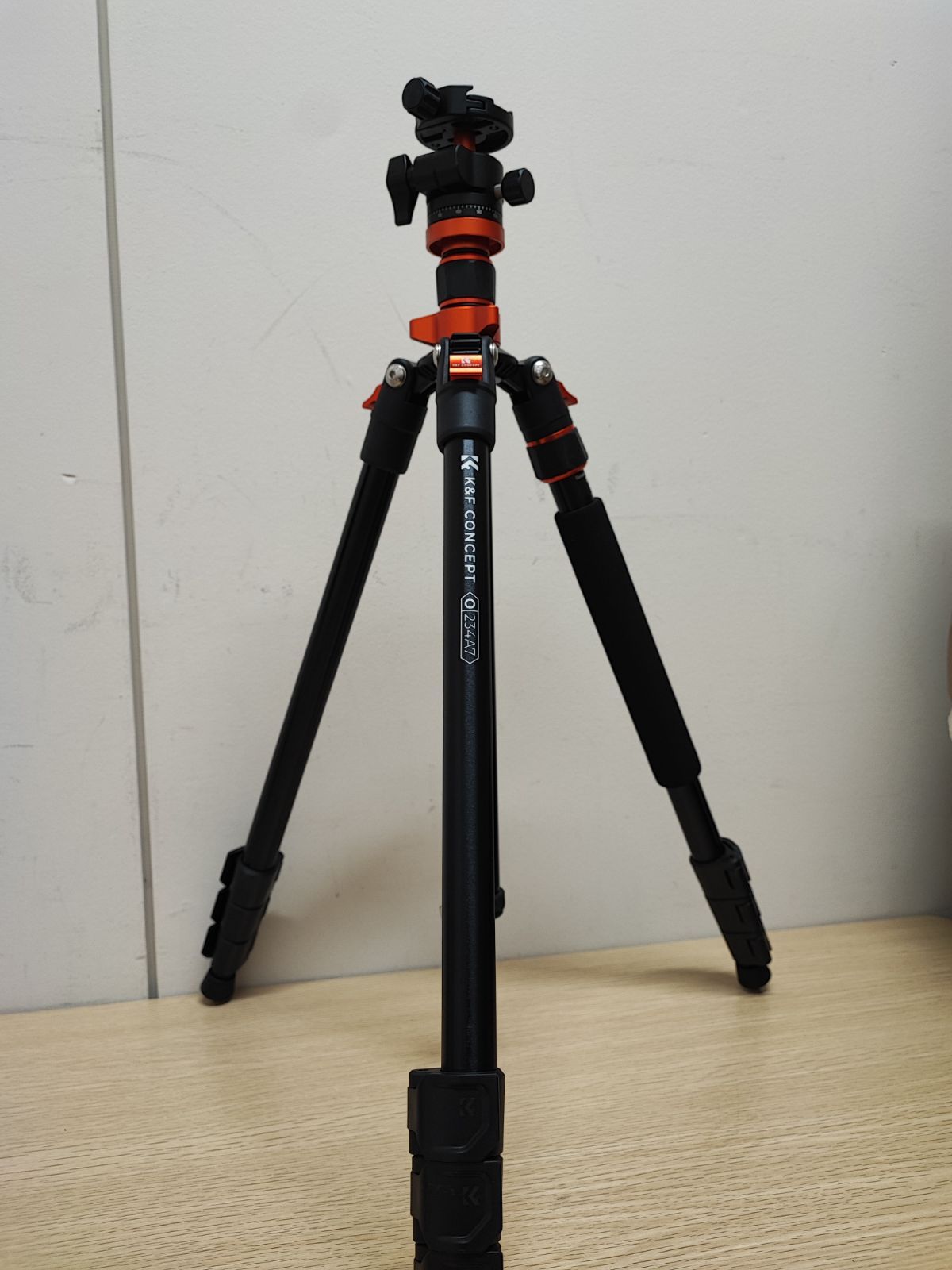 K＆F CONCEPT O234A7+BH-28L アルミ製トラベル三脚 延長ポール付 軽量