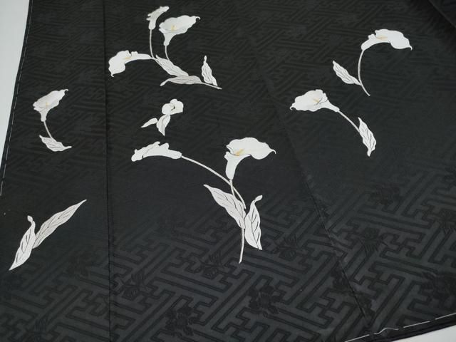 平和屋着物○極上 訪問着 総刺繍 カラー 黒地 逸品 未使用 CYAA4937s6