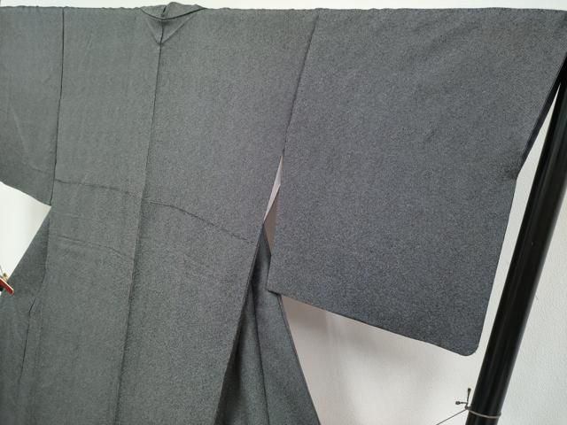 平和屋着物○極上 伝統工芸師 服部光擴 江戸小紋 角通し 黒地 逸品