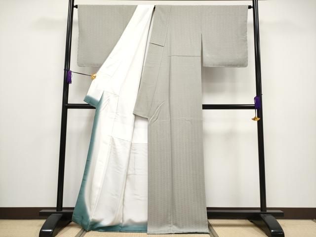 平和屋着物●極上　江戸小紋　花菱文　柳煤竹色地　逸品　未使用　CYAA5028s6 平和屋着物○極上 江戸小紋 花菱文 柳煤竹色地 逸品 未使用 CYAA5028s6