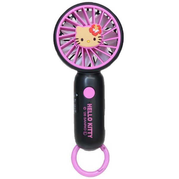 新品 ハローキティ カラビナ付きminiファン 日焼けキティ 携帯用扇風機