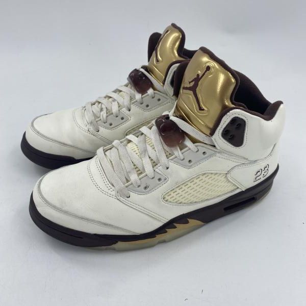 【中古】NIKE Women's Air Jordan 5 Retro Golden Ticket スニーカー 29cm DD9336-200 ホワイト ブラウン ゴールド ナイキ[10][240010515045] 中古】NIKE Women's Air Jordan 5 Retro Golden Ticket スニーカー