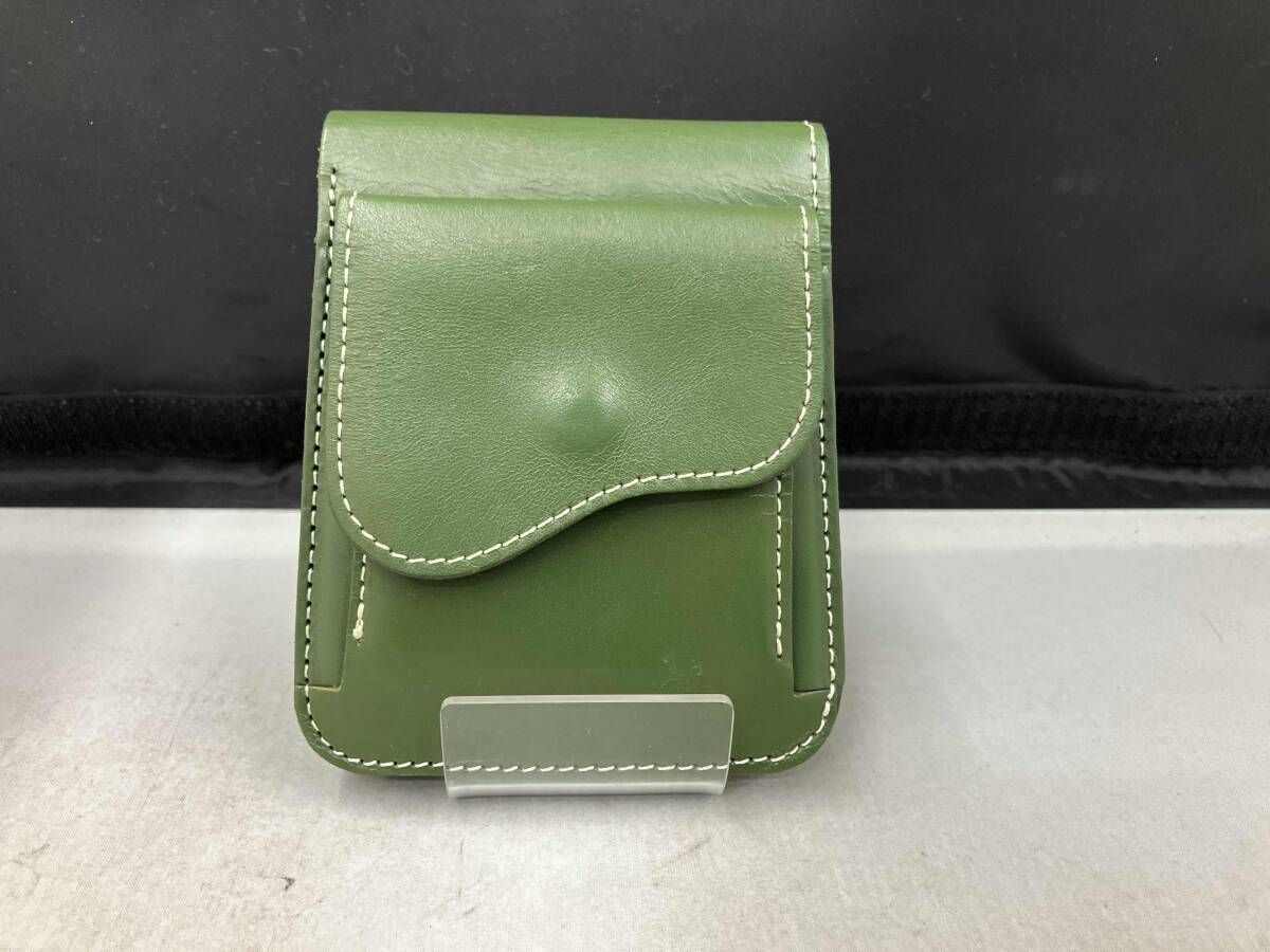 革蛸謹製/台型/二つ折り財布/ショートワレット/グリーン/レザー
