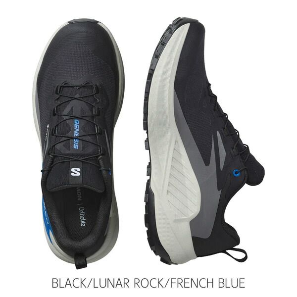 サロモン ジェネシスゴアテックス SALOMON GENESIS GTX BLACK/LUNAR ROCK/FRENCH BLUE トレラン ランニング トレッキング