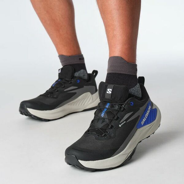 サロモン ジェネシスゴアテックス SALOMON GENESIS GTX BLACK/LUNAR ROCK/FRENCH BLUE トレラン ランニング トレッキング