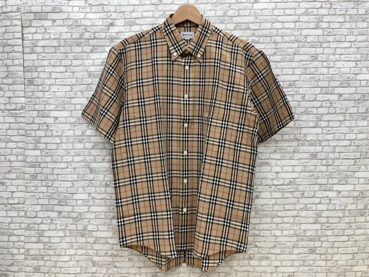 BURBERRY バーバリー ノバチェック シャツ 英国製 ベージュ 10 Lサイズ 