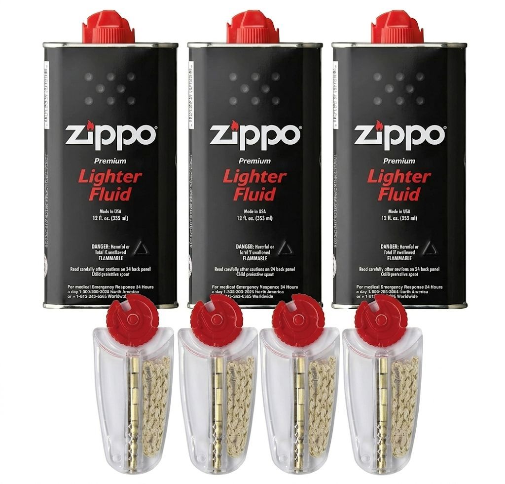 ZIPPO ジッポ オイル大缶 355ml 3個と(4個セット) フリント
