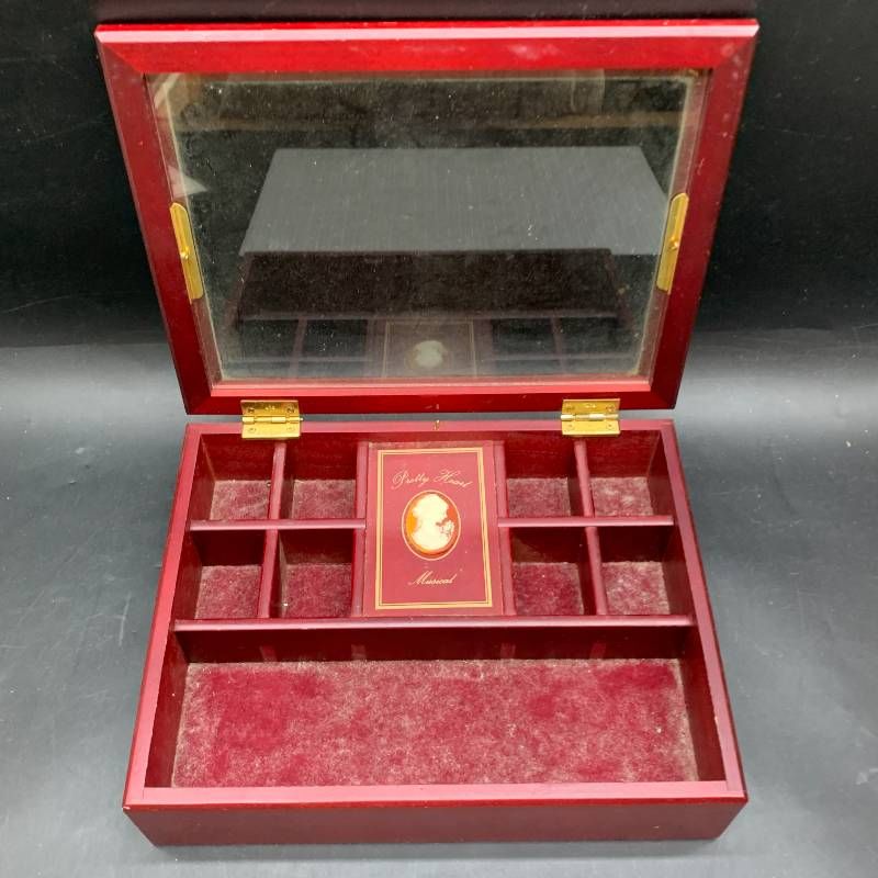 S426 cameo decorative wooden music box jewelry box jewelry box with music box