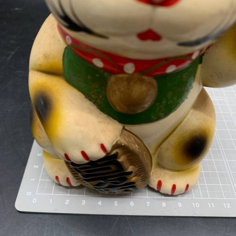 O475 招き猫 貯金箱 置物 昭和レトロJapan Vintage 招き猫 貯金箱
