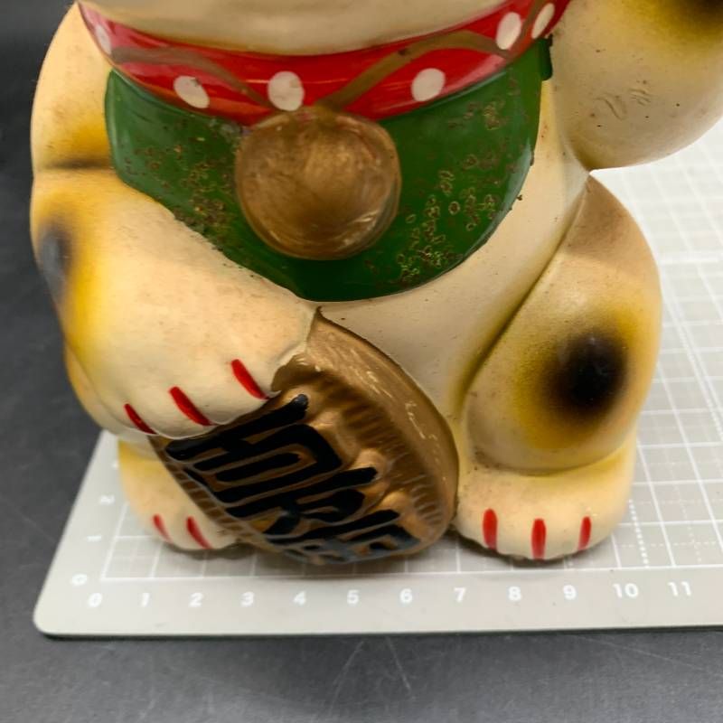 O475 招き猫 貯金箱 置物 昭和レトロJapan Vintage 招き猫 貯金箱