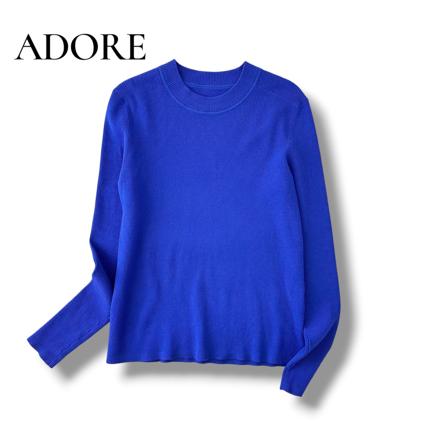 ADORE アドーア ベーシック リブニット 2025年モデル ブルー 青 38 M 