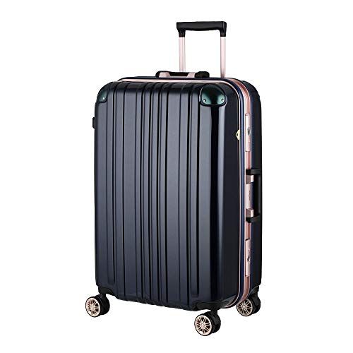 レジェンドウォーカー スーツケース 5 ? 7泊 | Mサイズ | 68L | ネイビー アルミフレーム 軽量 旅行用 フック付き|TSAロック|ダブルキャスター キャリーケース バッグ 5122-62-NV ts e0a845a1