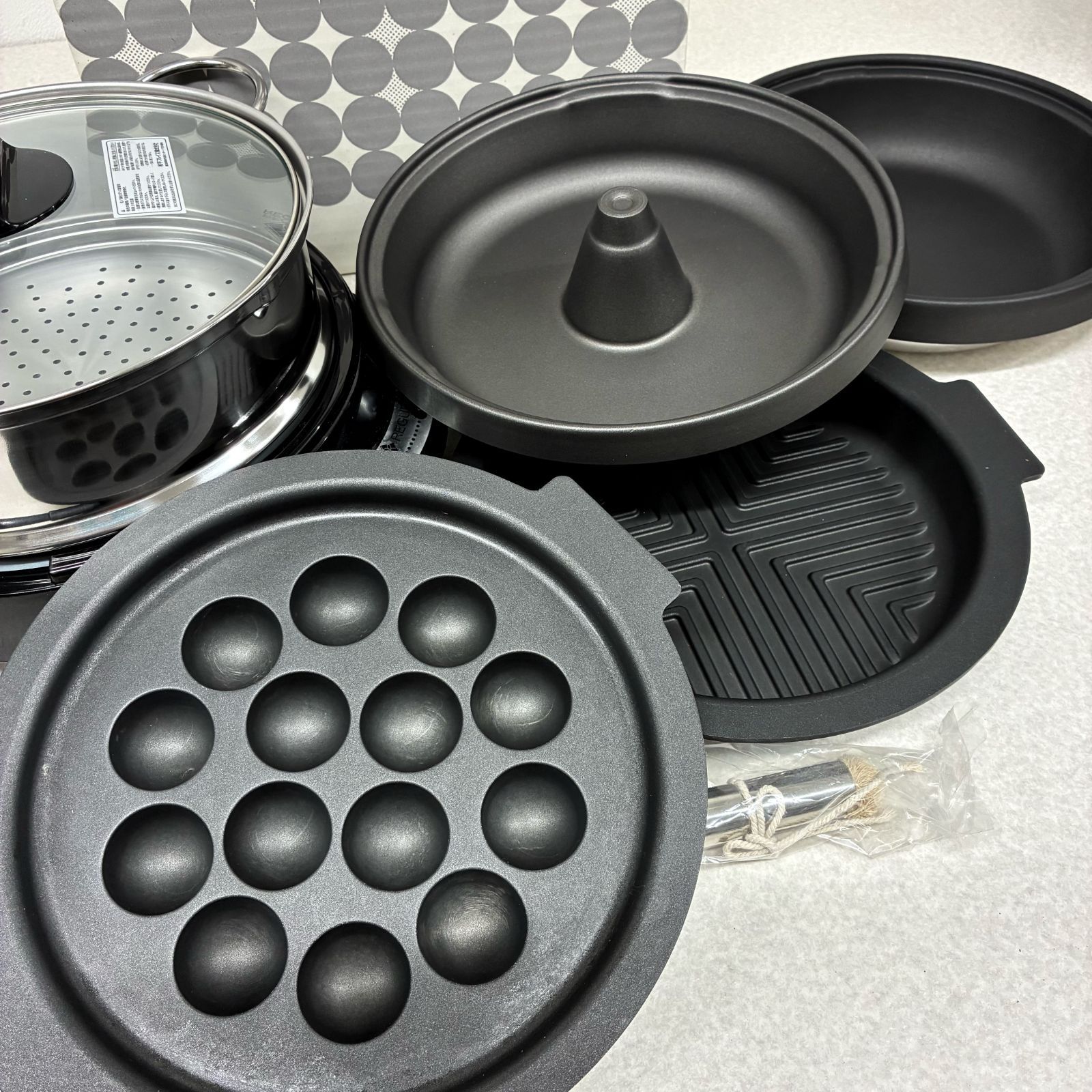 美品】1台5役！レギュール グリルパン5点セット 焼肉 たこ焼き しゃぶ 