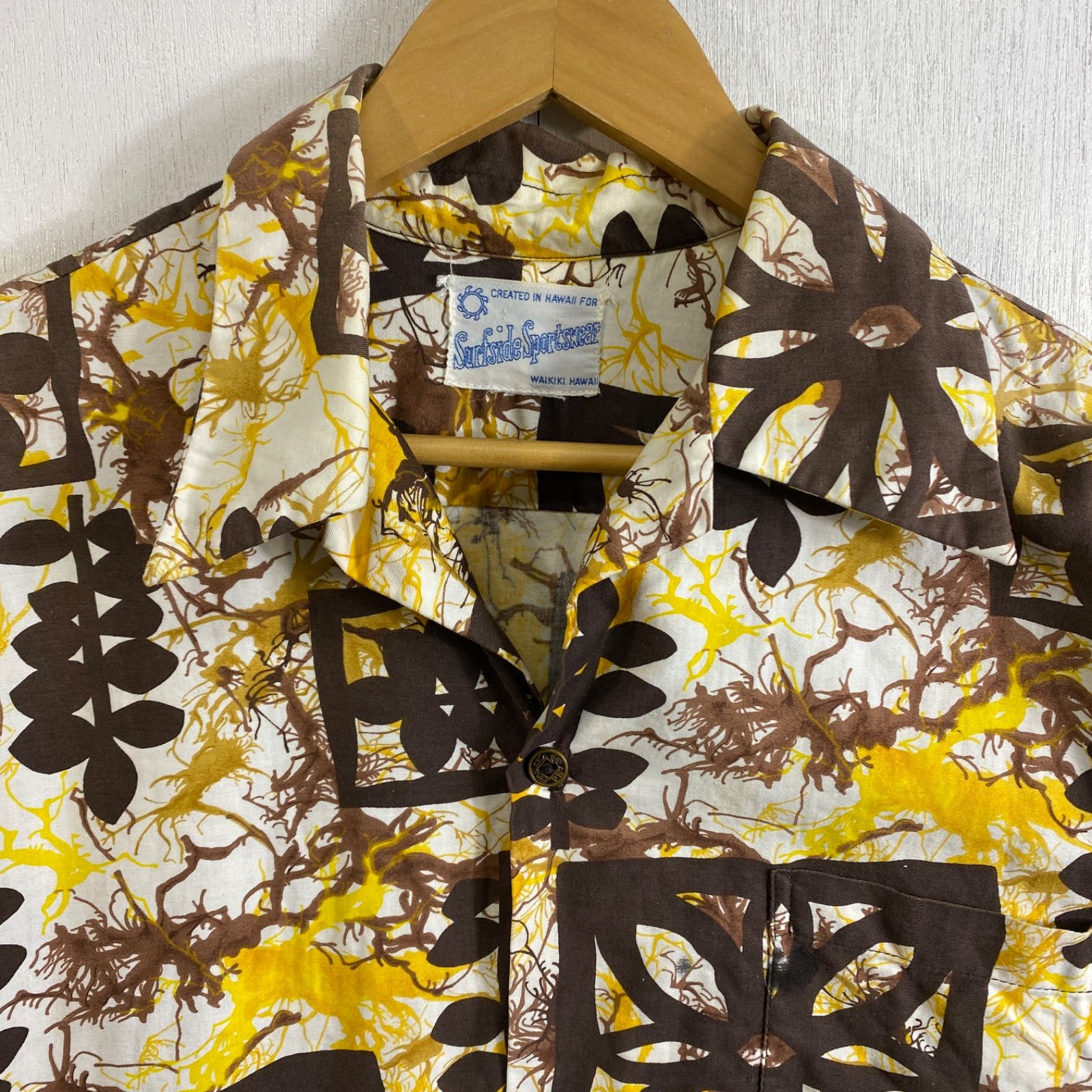 60s Surfside Sportswear アロハシャツ ハワイ 総柄 半袖 開襟