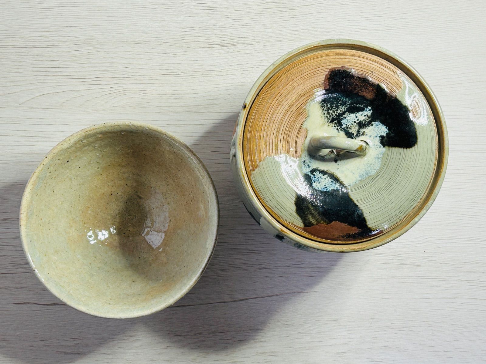 茶道具セット 茶碗 柄杓 棗/なつめ 蓋置 水指 建水 茶杓 茶巾筒 8点
