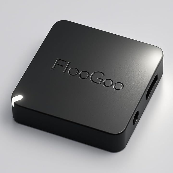 FLOOGOO FMA121 Bluetooth デュアルモードオーディオアダプター – aptX Lossless 低遅延ゲーミング Auracast TX/RX LEオーディオ 補聴器対応 USB ＆ 3.5mm ジャック搭載 (ブラック)
