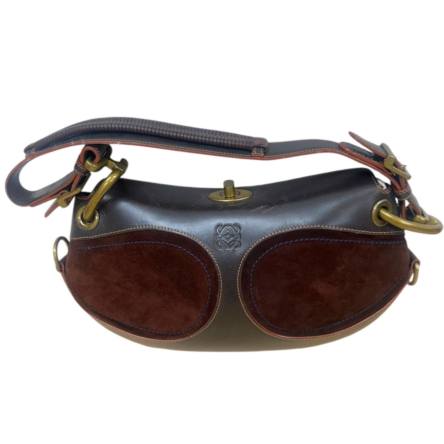 LOEWE ロエベ ワンショルダーバッグ ターンロック レザー 革 ブラック 