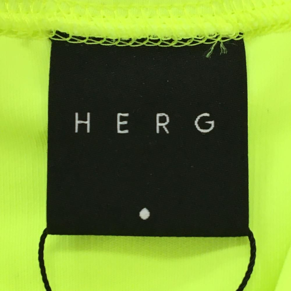 【新品】エルグワン 長袖ハイネックシャツ 蛍光イエロー 袖下メッシュ ストレッチ UVカット メンズ M ゴルフウェア HERG1 ゴルフ 【新品】エルグワン 長袖ハイネックシャツ 蛍光イエロー 袖下