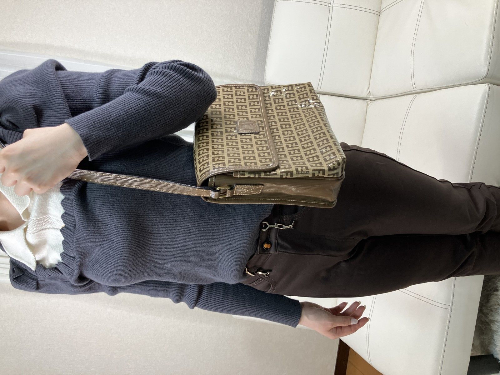 FENDI ズッカ柄 ショルダーバッグ FF柄 PVC レザーヴィンテージ - メルカリ