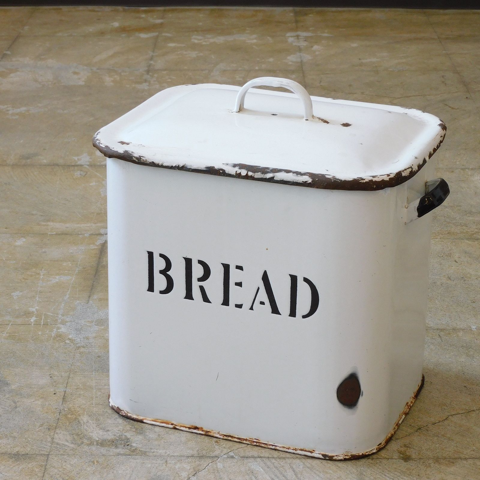 ふるいホーローの保管庫 BREAD ブレッド缶 HK-a-06113 / アンティーク 