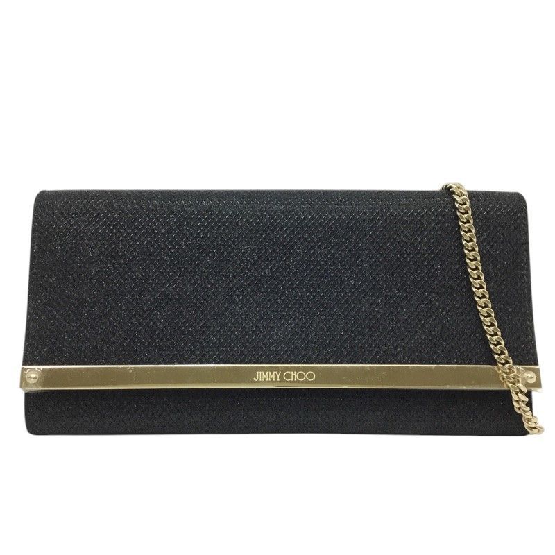 JIMMY CHOO / ジミーチュウ | 2way レザー チェーン ショルダーバッグ | ブラック/ゴールド | レディース JIMMY CHOO（ジミーチュウ） ハンドバッグ ショルダーバッグ