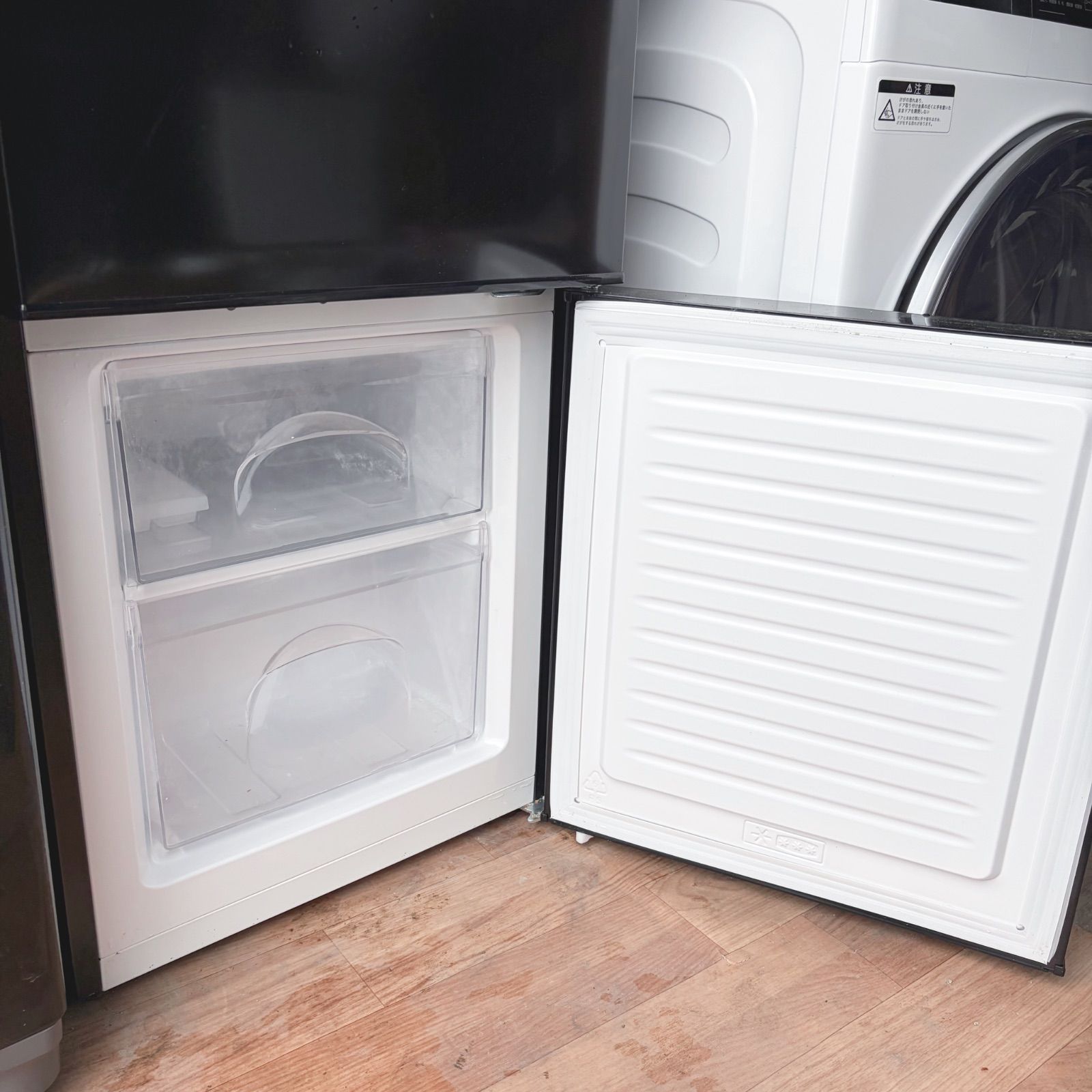 生活家電 取付無料！高性能スタイリッシュブラック冷蔵庫洗濯機電子 