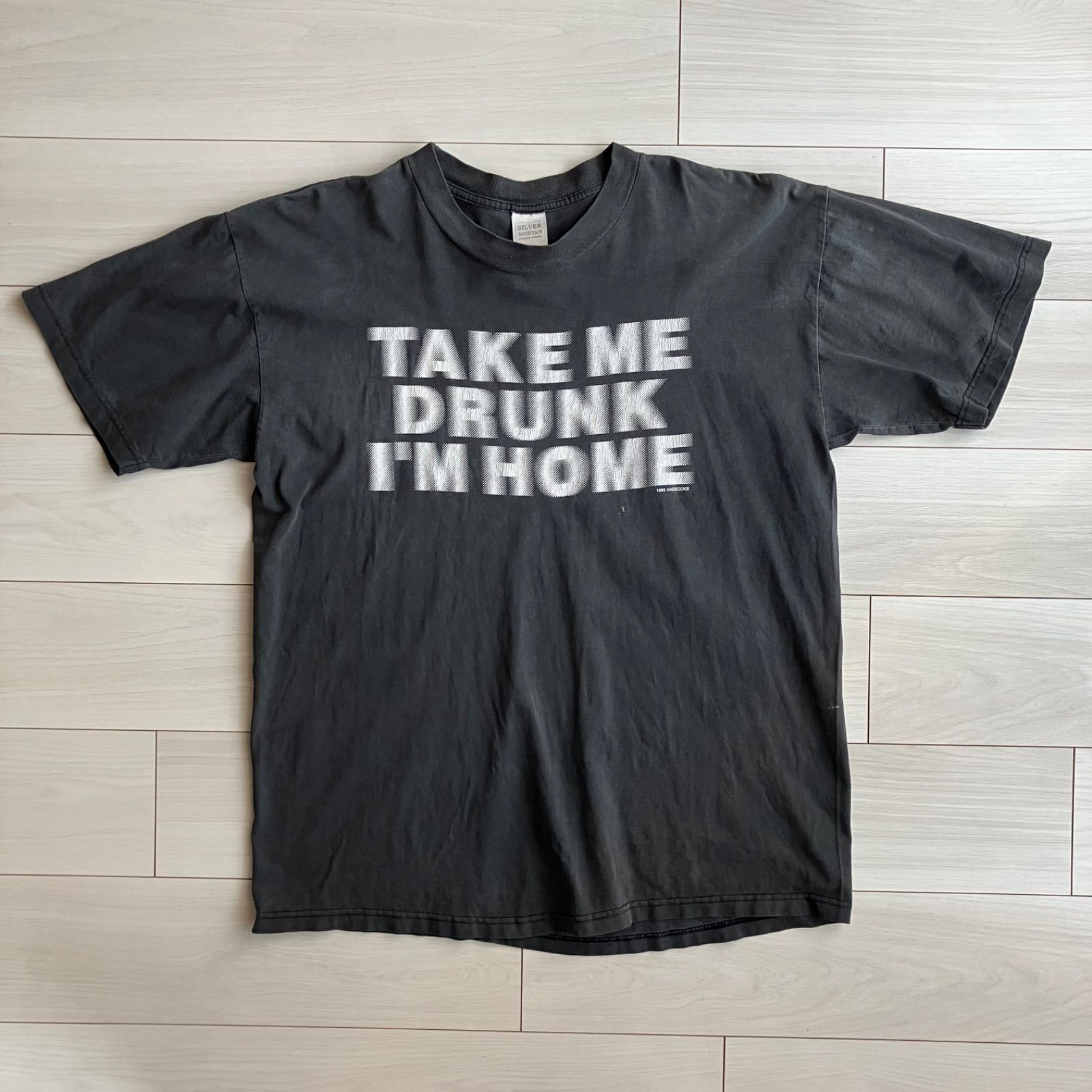 90s モーション文字 モザイク文字 ぼかし文字 Drunk Tシャツ XLサイズ