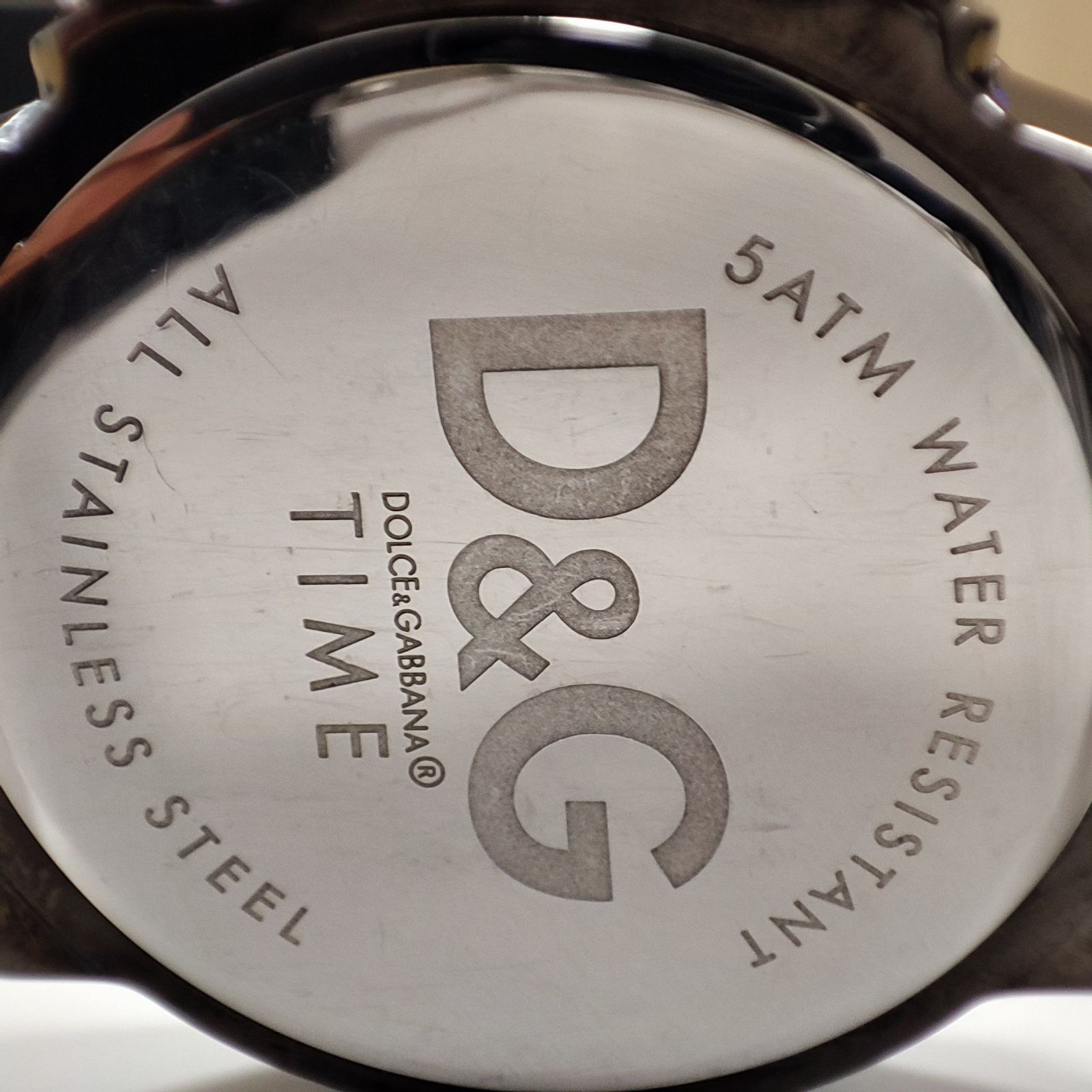 D&G TIME クロノグラフ メンズ腕時計 電池交換済/QZ稼働 メタリック系 