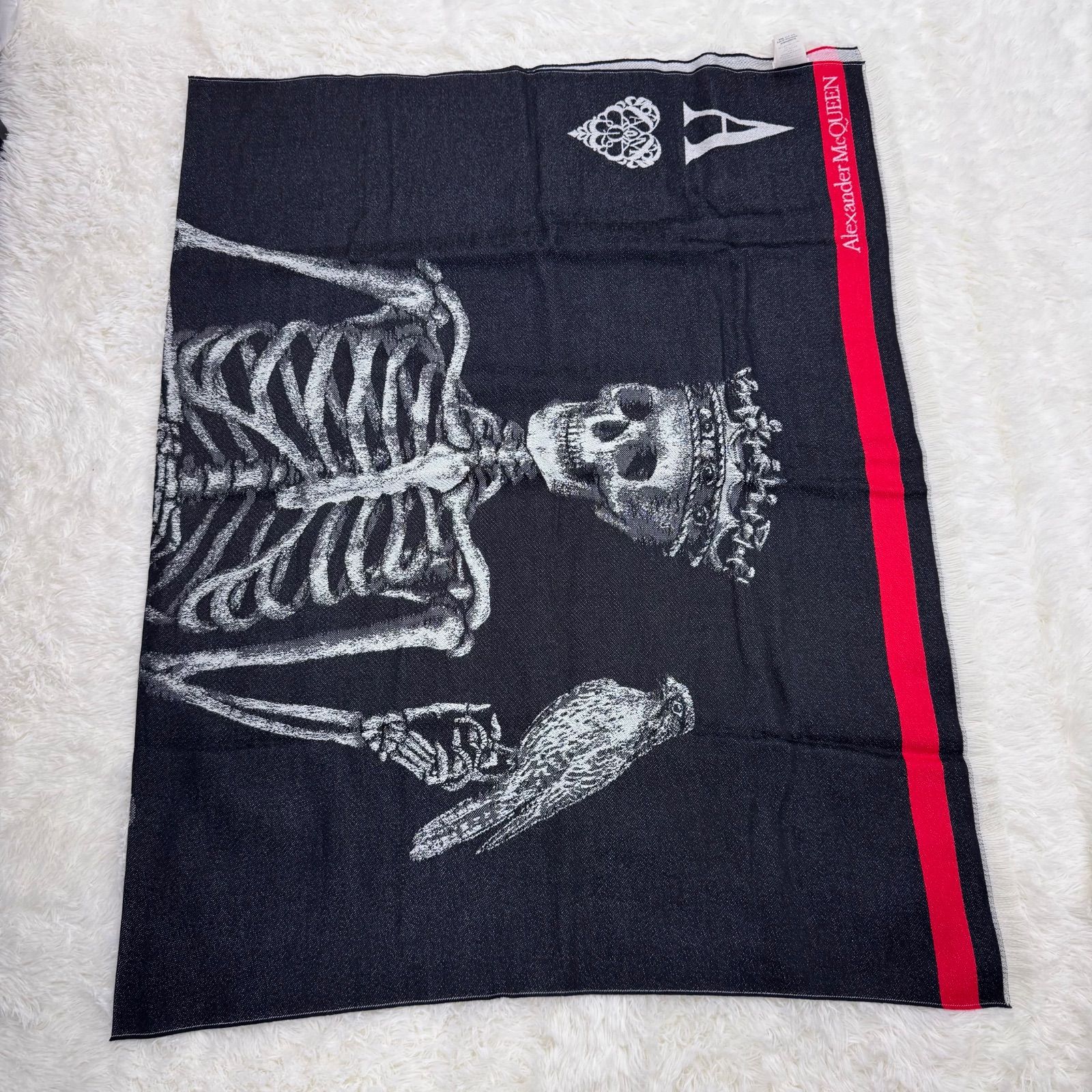 ✨Aランク Alexander McQueen 大判 スカーフ ブランケット ひざ掛け