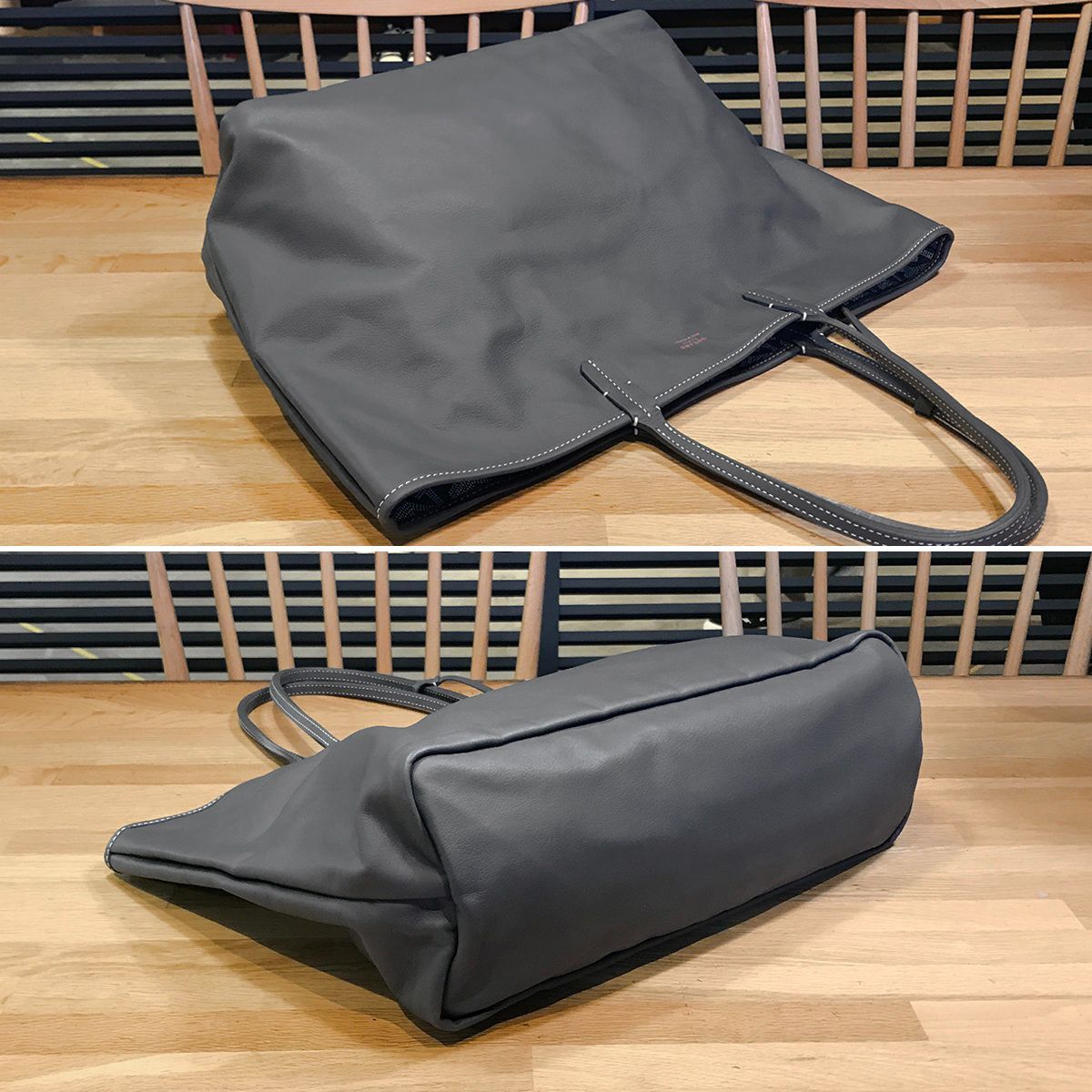 超美品 ゴヤール アンジュPM リバーシブル トートバッグ グレー レザー 