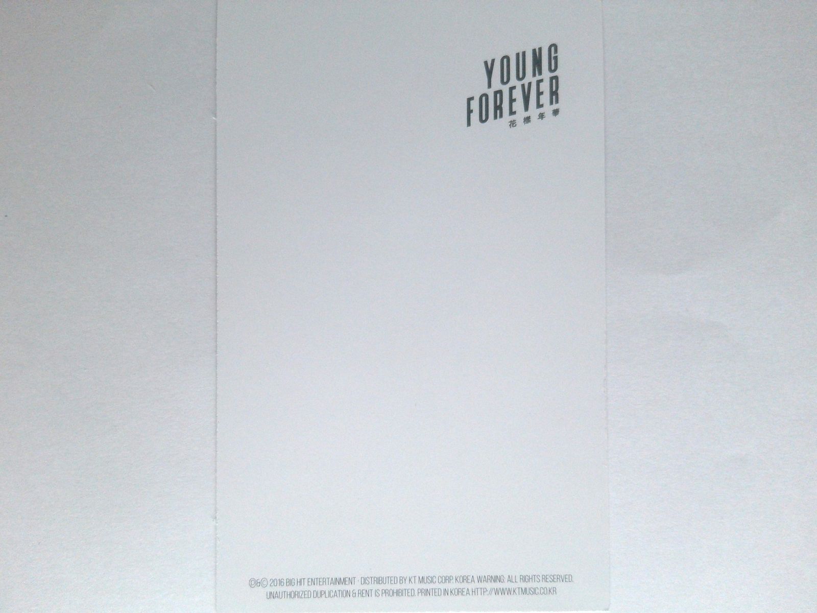 BTS JIMIN トレカ Young Forever 花様年華 初回限定盤 ジミン 【公式通販】