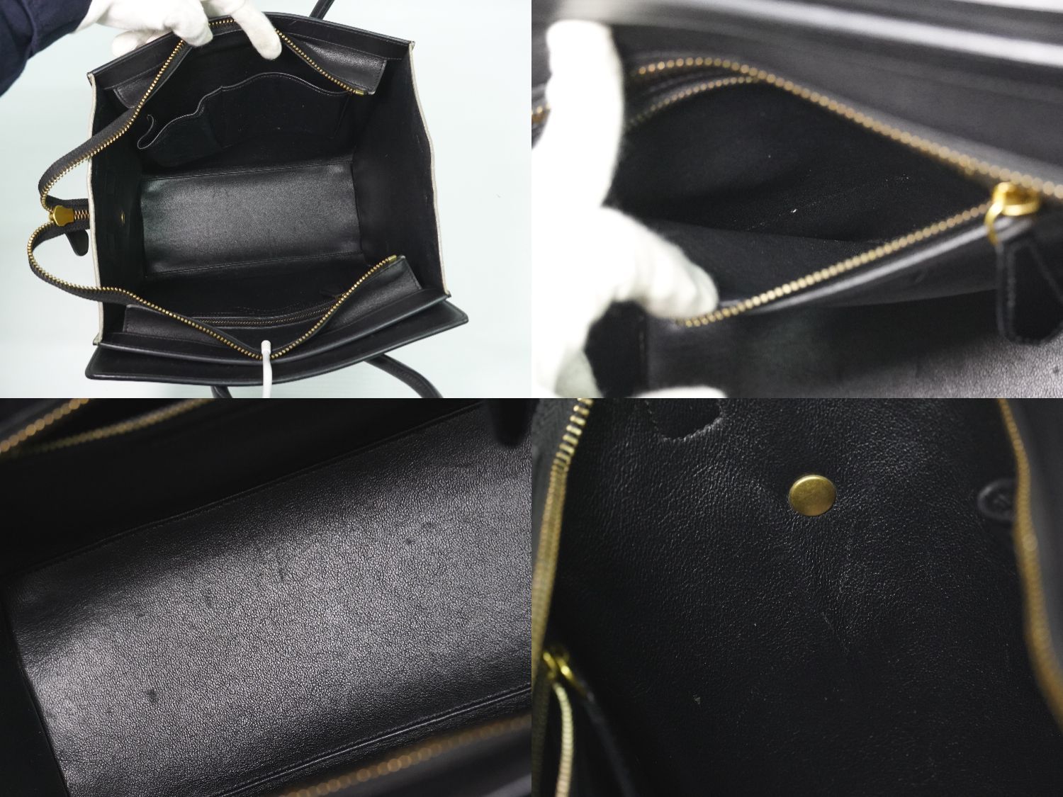 本物 セリーヌ CELINE ラゲージ マイクロ ハンドバッグ レザー 