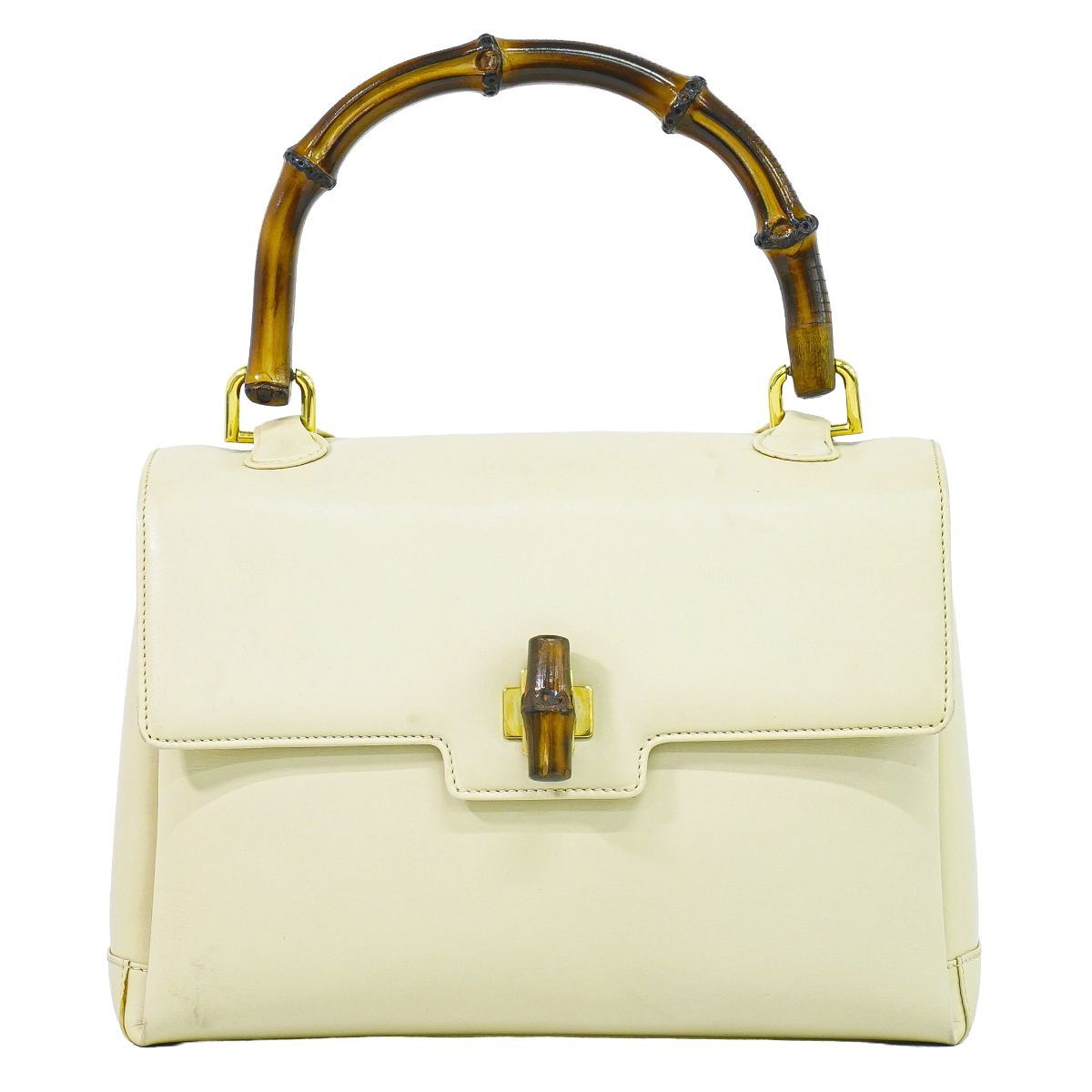 本物 グッチ GUCCI オールドグッチ バンブー ハンドバッグ レザー