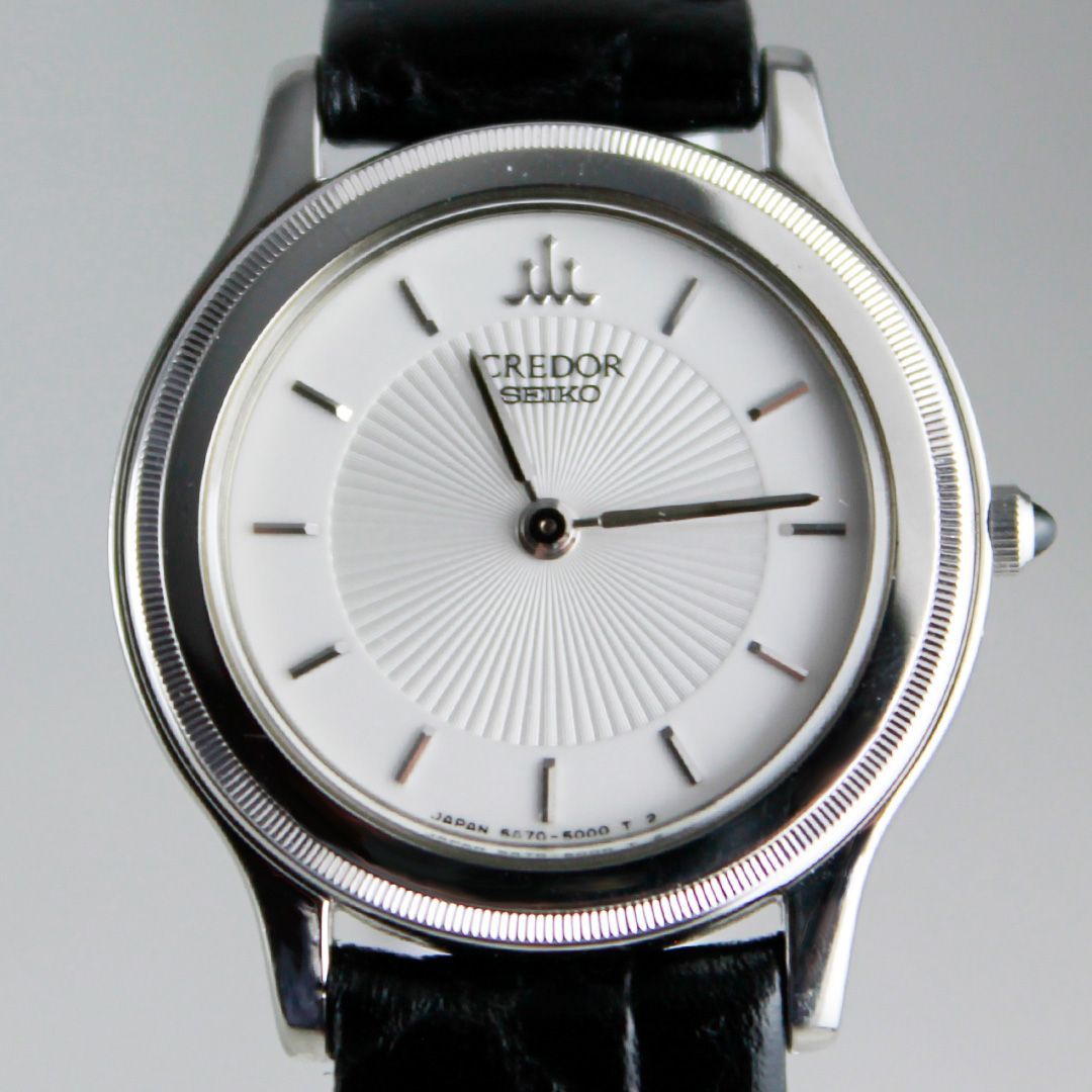 TTS-73 SEIKO CREDOR 5A70-2010 クレドール シルバー文字盤 放射仕上げ