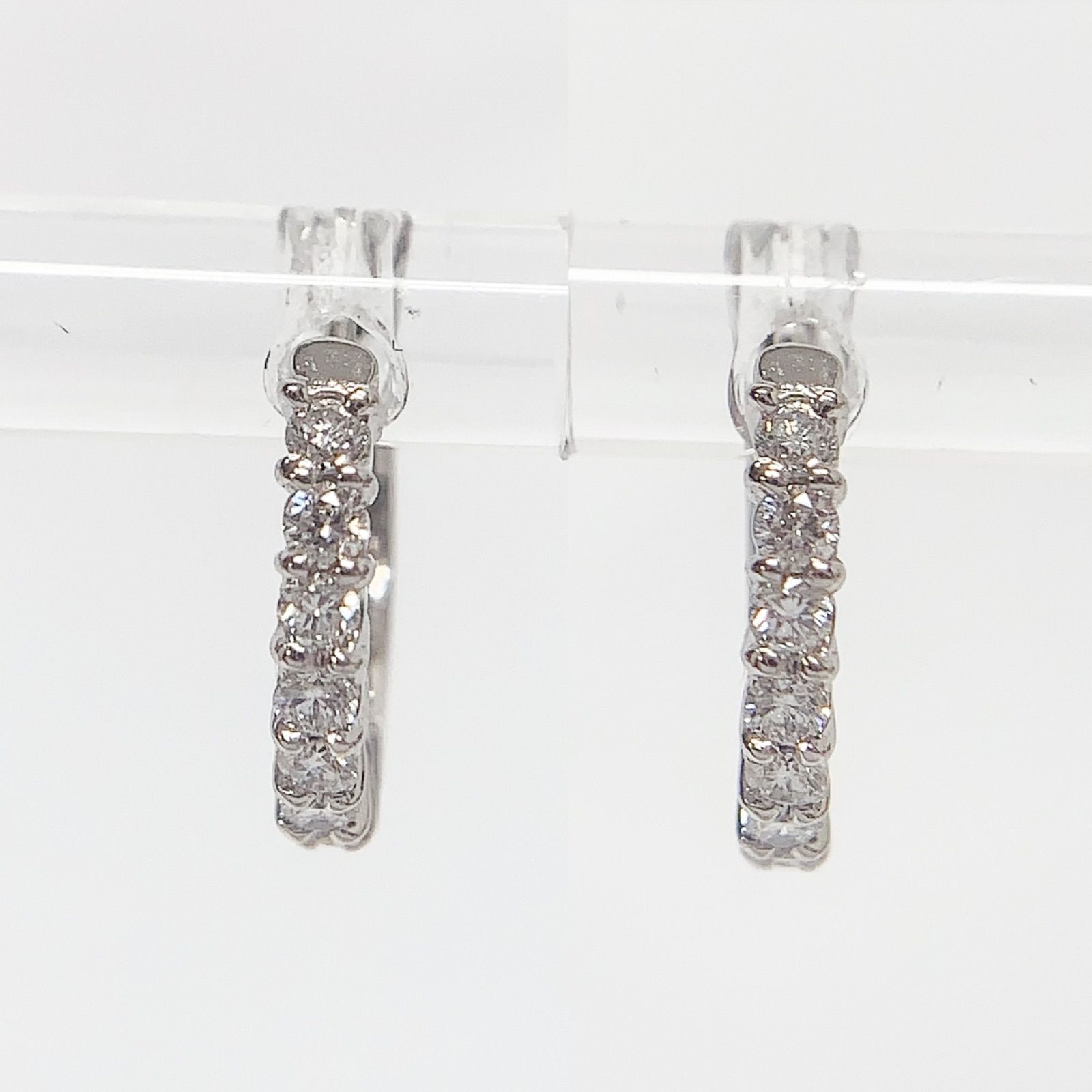 ダイヤモンド デザインピアス WG ホワイトゴールド ピアス K18 WG 