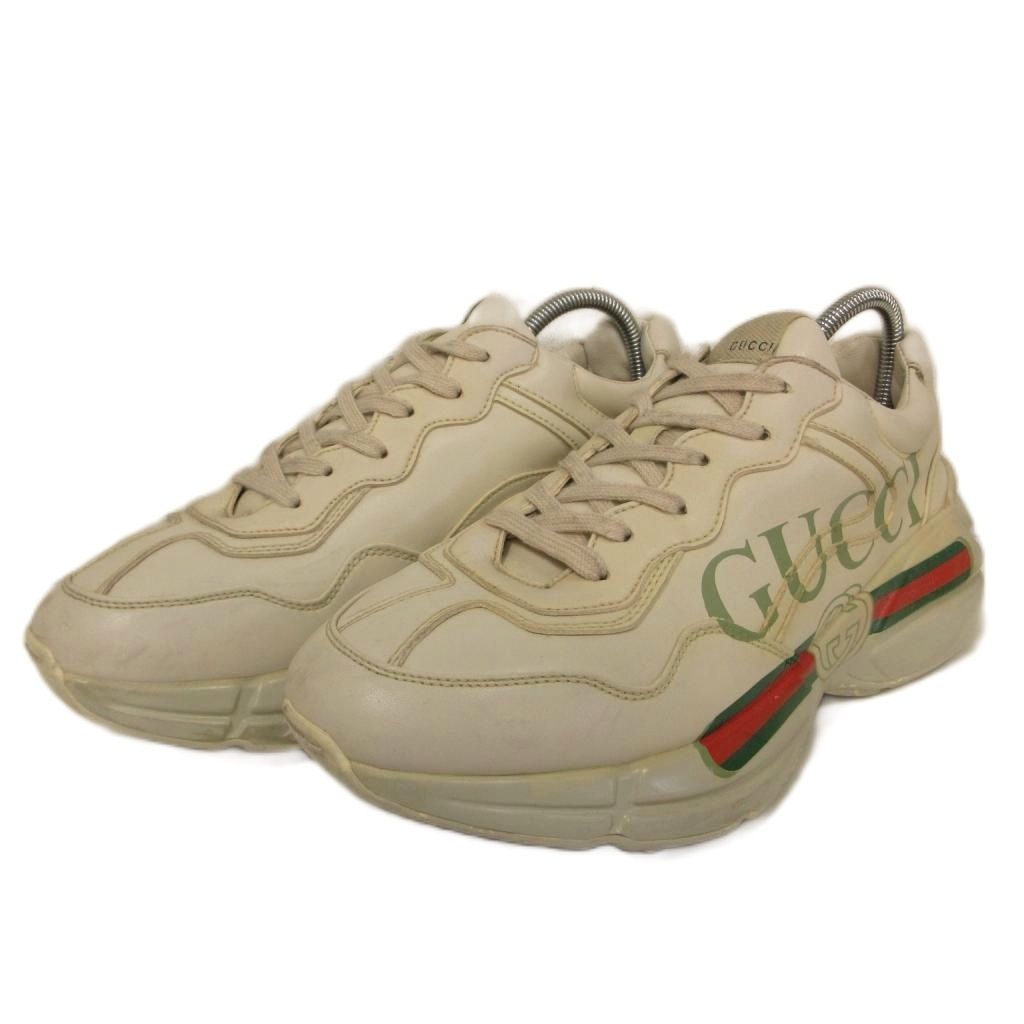 極美品 GUCCI Re-Web GG シェリーライン スニーカー 24cm GG柄 グッチ シェリーライン ロゴ ホワイト スニーカー ウェブ