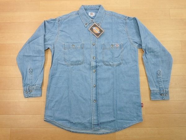 g198★新品★サイズ L★DICKIES ディッキーズ FB460U デニムシャツ★ワークシャツ ボンマックス★カラー7 ブルー★