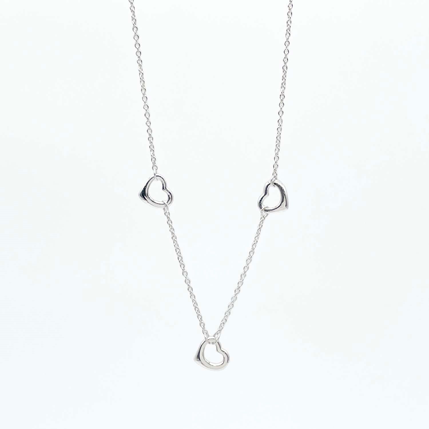 Tiffany&Co. ティファニー オープンハート 3P ネックレス SV925 
