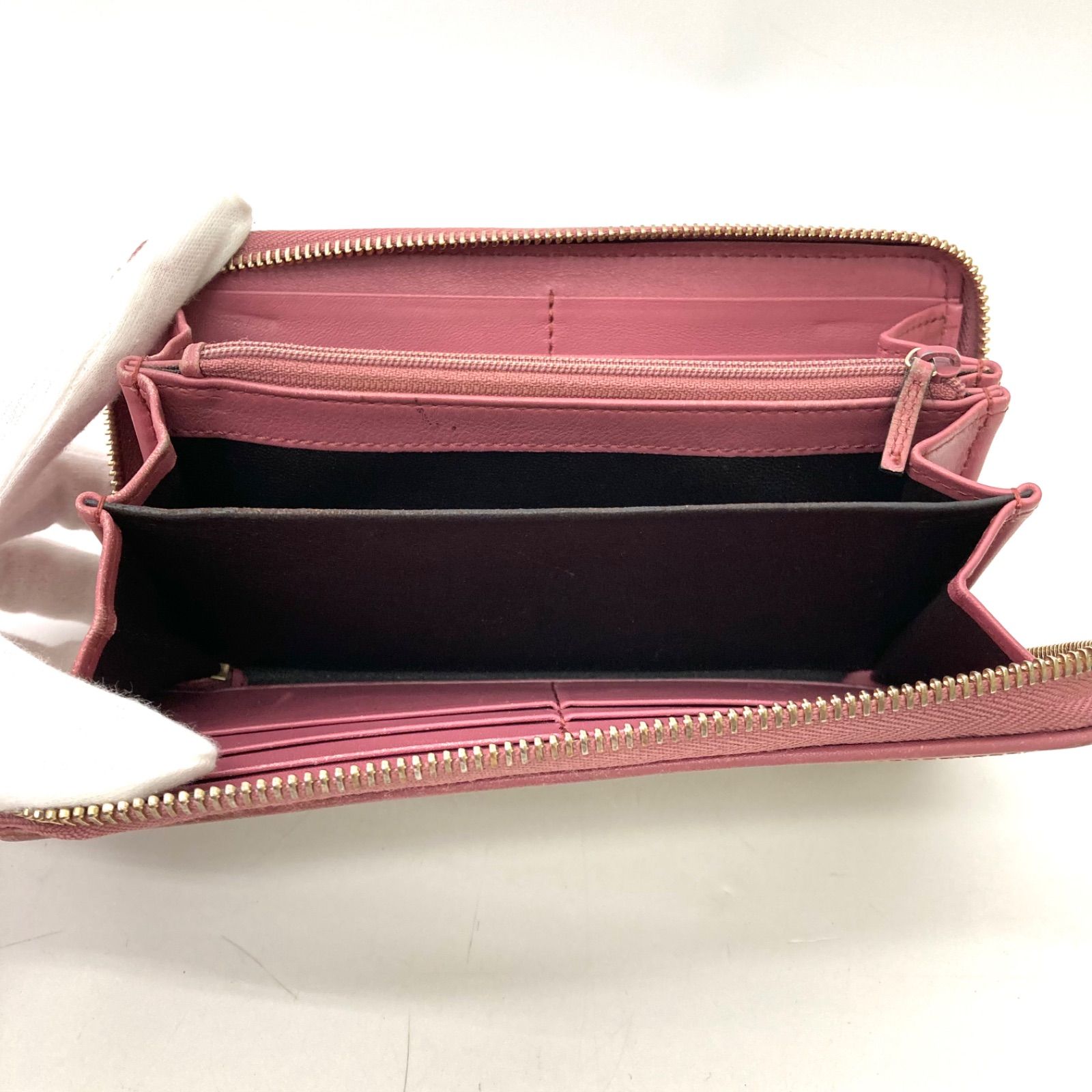 GUCCI】グッチ 長財布 ラウンドファスナー GGキャンバス ピンク